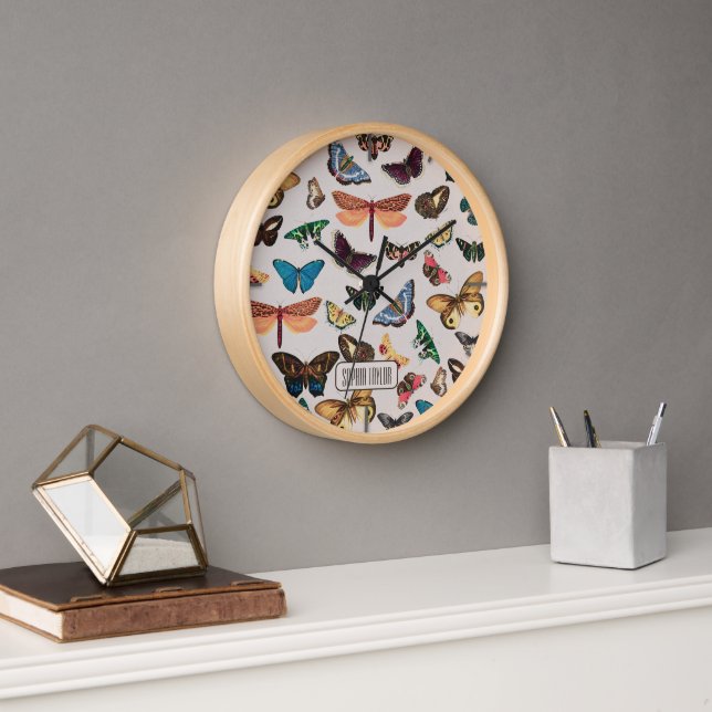 Vintage butterfly Aesthetic Clock (Office)