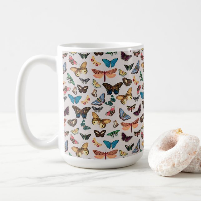 Vintage butterfly Aesthetic Coffee Mug (With Donut)
