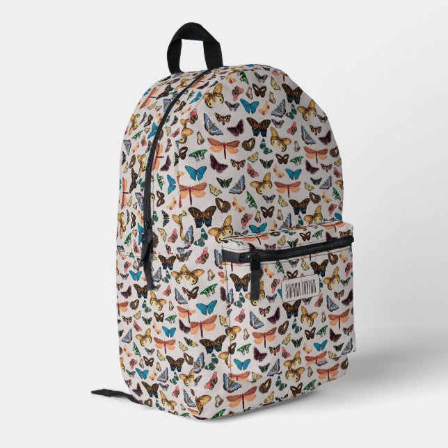 Vintage butterfly Aesthetic Printed Backpack (Back Corner Left)