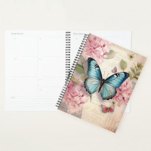 Vintage Butterfly and Flowers Planner