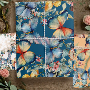 Vintage Butterfly Beautiful Decoupage  Wrapping Paper Sheet