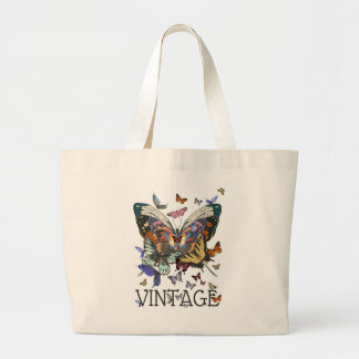 Vintage Butterfly Boho Cotton Tote Bag