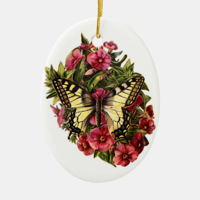 Vintage Butterfly Christmas Tree Ornament (Front)
