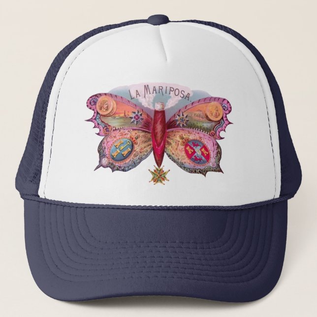Vintage Butterfly Cigar Trucker Hat (Front)