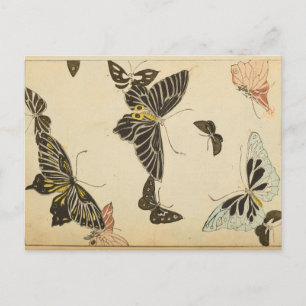 Vintage Butterfly Collage Postcard