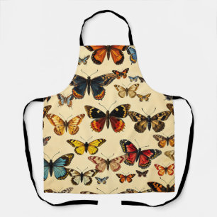 Vintage Butterfly Collection Pattern Apron