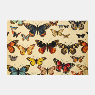 Vintage Butterfly Collection Pattern Doormat