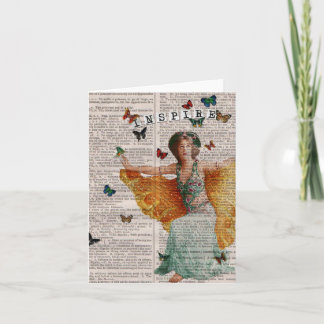 Vintage Butterfly Dancer Dictionay Page Notecard