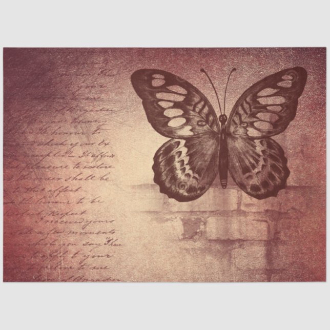 Vintage Butterfly Decoupage Tissue Paper (Front)