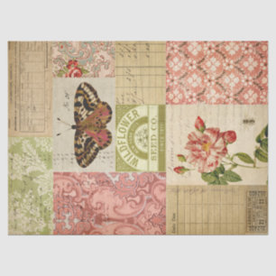 Vintage Butterfly Ephemera and Botanical Decoupage Tissue Paper