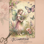 Vintage Butterfly Fairy Floral Ephemera Decoupage Tissue Paper<br><div class="desc">Discover the enchanting world of our Vintage Butterfly Fairy Pastel Floral Ephemera Decoupage tissue. This exquisite design showcases a delicate fairy adorned with a crown of wildflowers, holding a lush bouquet that radiates natural beauty and whimsy. Her ethereal wings shimmer in soft pastel greens, while butterflies dance around her, creating...</div>