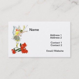 Vintage Butterfly Fairy & Flowers Business Card