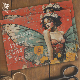 Vintage Butterfly Fairy Inspirational Decoupage Tissue Paper