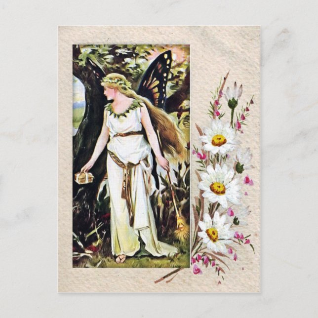 Vintage Butterfly Fairy Postcard (Front)