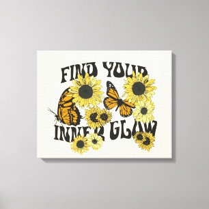 Vintage Butterfly Find Your Inner Glow Canvas Print
