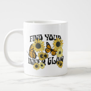 Vintage Butterfly Find Your Inner Glow Large Coffee Mug