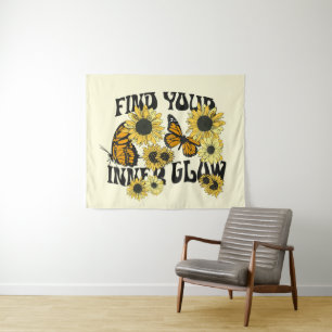 Vintage Butterfly Find Your Inner Glow Tapestry