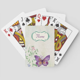 Vintage Butterfly Floral Playing Cards