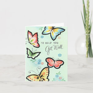 Vintage Butterfly Get Well Card