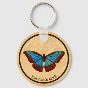 Vintage Butterfly Illustration Key Ring