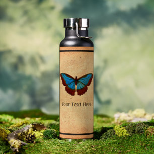 Vintage Butterfly Illustration Water Bottle