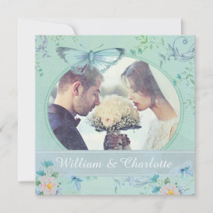 Vintage Butterfly Invitation Custom Photo