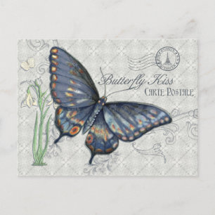 Vintage Butterfly Kiss, Carte Postale Postcard