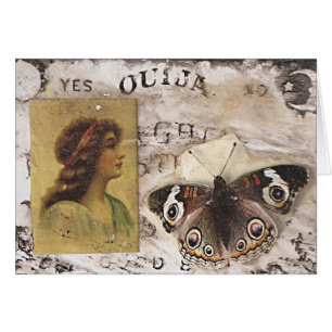 Vintage Butterfly Lady Collage