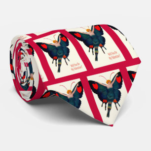 Vintage Butterfly Lady Valentine Tie