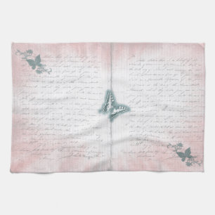 Vintage Butterfly letter Tea Towel