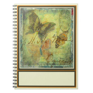Vintage butterfly mail notebook