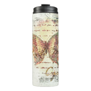 Vintage butterfly mail thermal tumbler