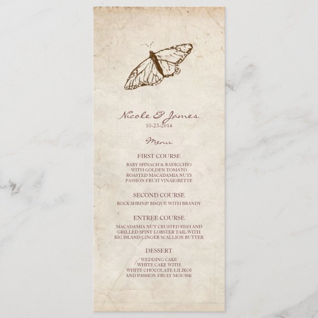 Vintage Butterfly Menu (Front)