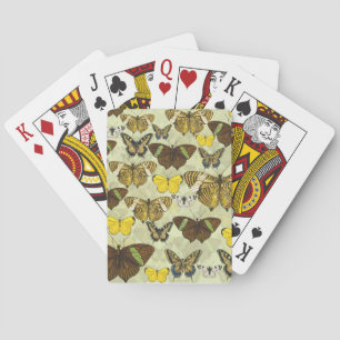Vintage Butterfly Moth Chart Pattern Playing Cards