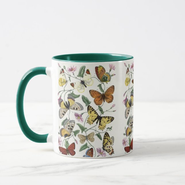 Vintage Butterfly & Moth Giant Coffee Mug (Left)