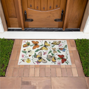 Vintage Butterfly & Moth Painting Doormat