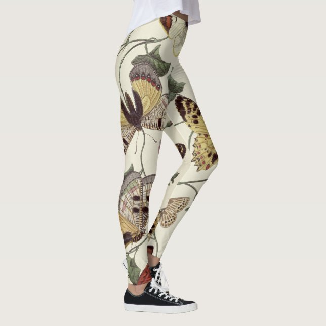Vintage Butterfly & Moth Painting Leggings (Right)