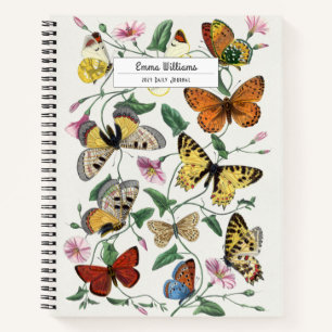 Vintage Butterfly & Moth Painting Notebook