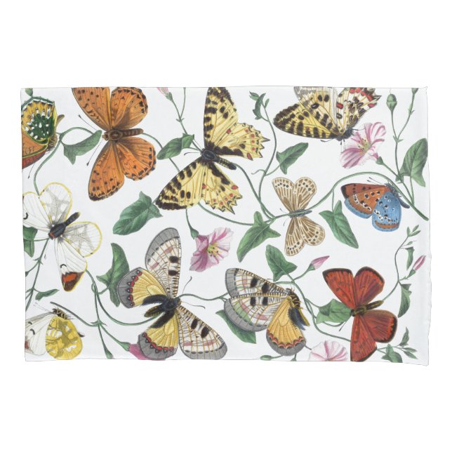 Vintage Butterfly & Moth Painting Pillowcase (Front)