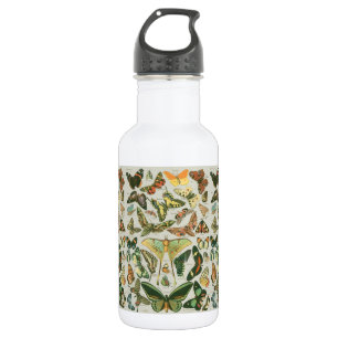 Vintage Butterfly Moth Pattern Print 532 Ml Water Bottle