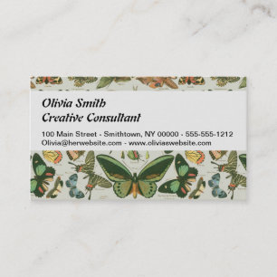 Vintage Butterfly Moth Pattern Print Business Card