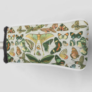 Vintage Butterfly Moth Pattern Print Golf Head Cover