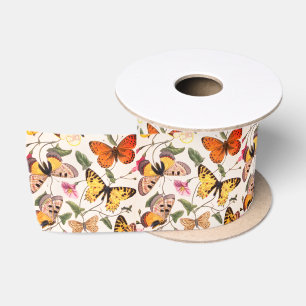 Vintage Butterfly & Moth Satin Ribbon