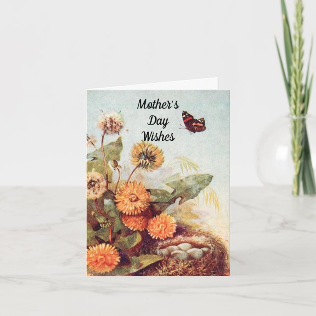Vintage Butterfly Mother's Day Greeting Card (Front)