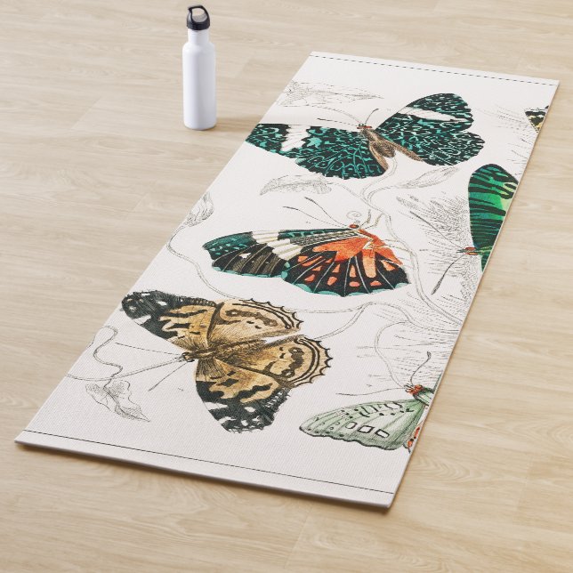 Vintage Butterfly Old Illustration Art Yoga Mat (In Situ)