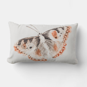 Vintage Butterfly Old Illustration Throw Pillow