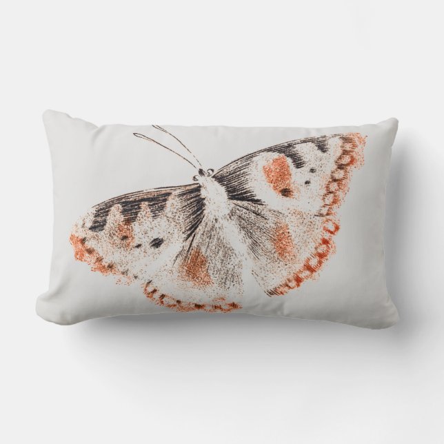Vintage Butterfly Old Illustration Throw Pillow (Front)