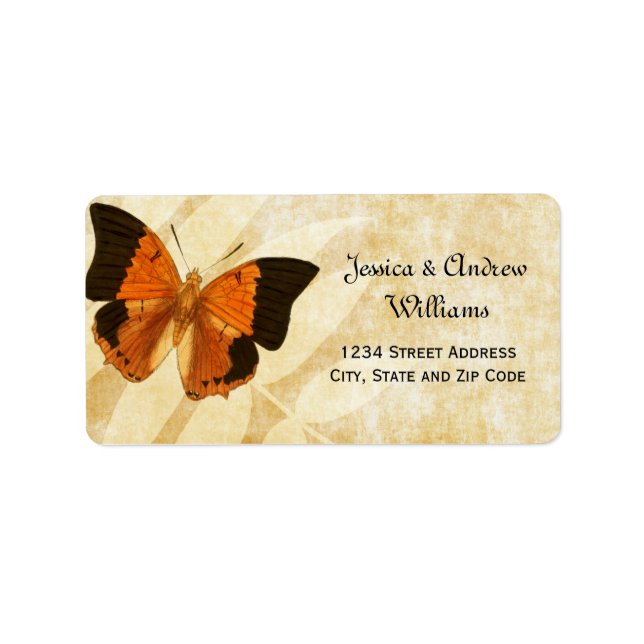 Vintage Butterfly on Parchment Label (Front)
