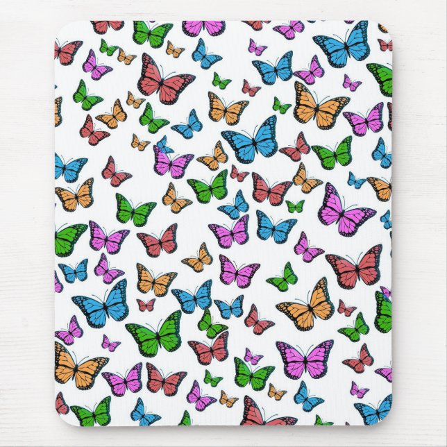 Vintage Butterfly Papillon Old Illustration Art Mouse Mat (Front)