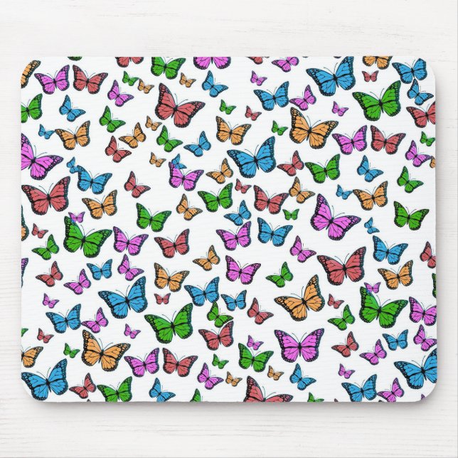 Vintage Butterfly Papillon Old Illustration Art Mouse Mat (Front)